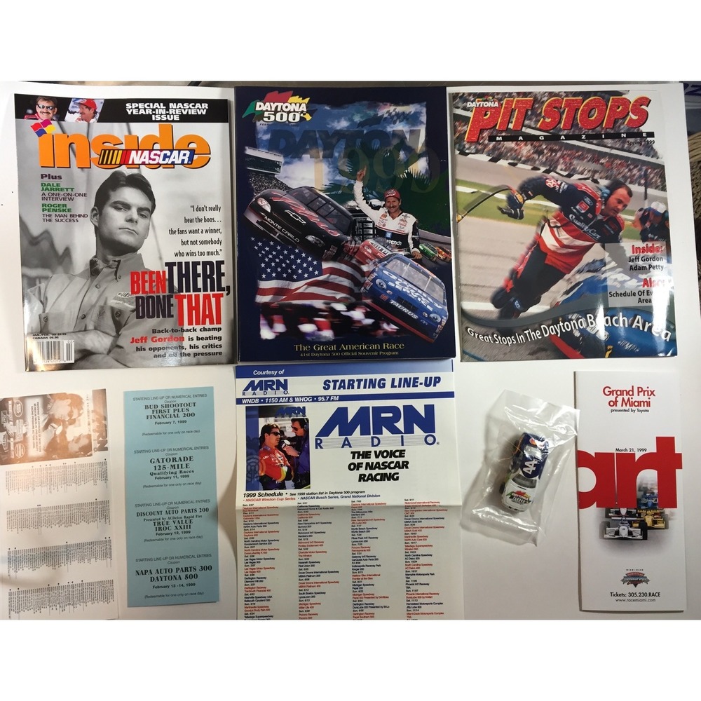 1999 Daytona 500 Souvenir Program Bundle Jeff Gordon Hot Wheels Diecast Sealed